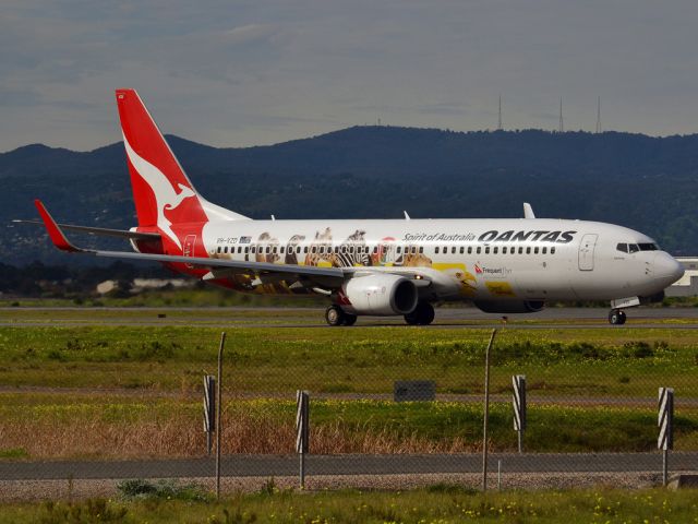Boeing 737-800 (VH-VZD) - On taxi-way heading for take off on runway 05. Thursday 12th July 2012.