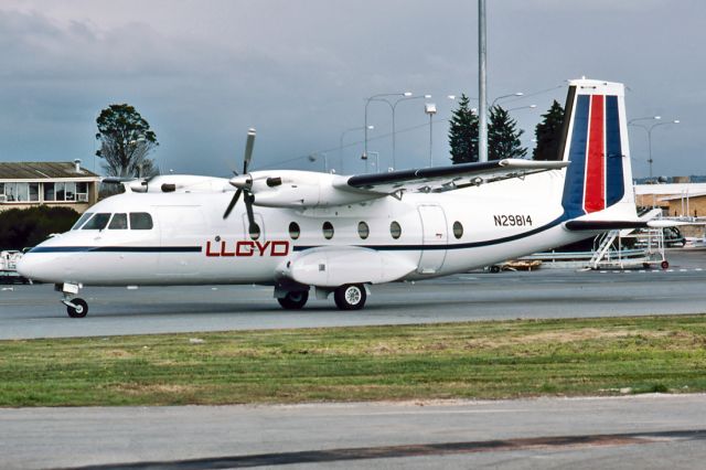 N29814 — - LLOYD AVIATION - AEROSPATIALE N-262 MOHAWK 298 - REG N29814 (CN 99) - ADELAIDE INTERNATIONAL AIRPORT SA. AUSTRALIA - YPAD 29/6/1987