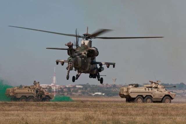 ROOIVALK — - South African Rooivalk attack helicopter display at Swartkop Air Force Base.