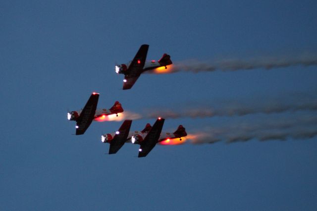 — — - Aeroshell Aerobatic Team night show