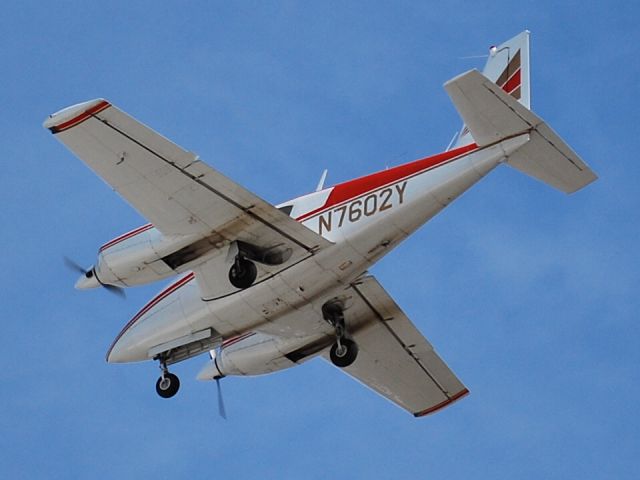 Piper PA-30 Twin Comanche (N7602Y) - Final for runway 2 at KJQF - 12/11/12