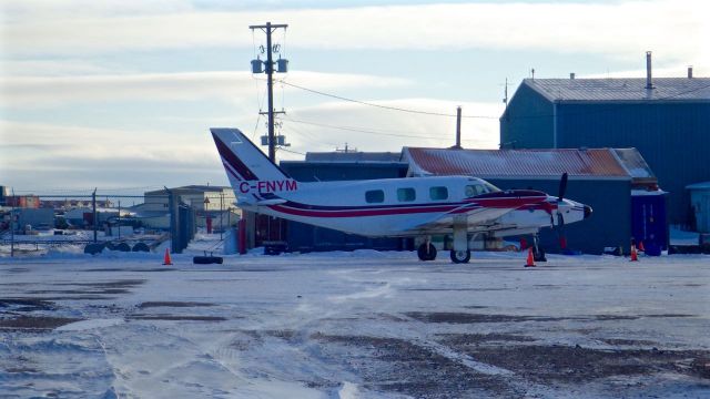 Piper Cheyenne 2 (C-FNYM) - Very cold day in Iqaluit, Nunavut Nov.09.2015 Low minus 22. Wind chill minus 35.