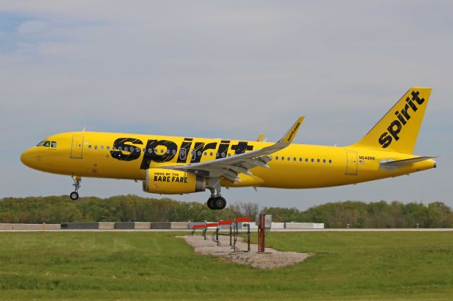 Airbus A320 (N648NK) - Afternoon arrivals (9 May 2017) on RWY 6L. N648NK (c/n 7656) was delivered on 26 Apr 2017.