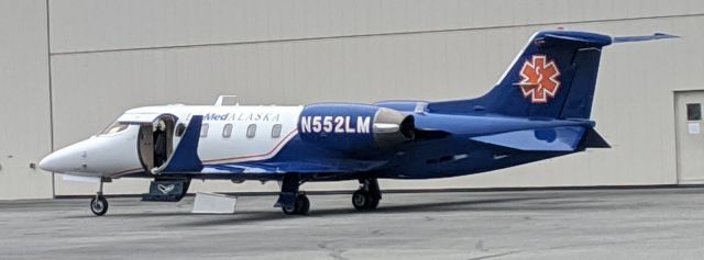 Learjet 31 (N552LM) - LifeMed Alaska hanger at the private jet terminals at Anchorage International Airport