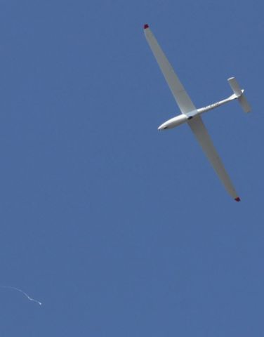 N76AJ — - MISSISSIPPI STATE UNIVERSITY SOARING CLUB's 2001 PZL-SWIDNIK PW-6U N76AJ at moment of release from tow plane over George M. Bryan Airport Starkville MS. 5 Oct 2019. 