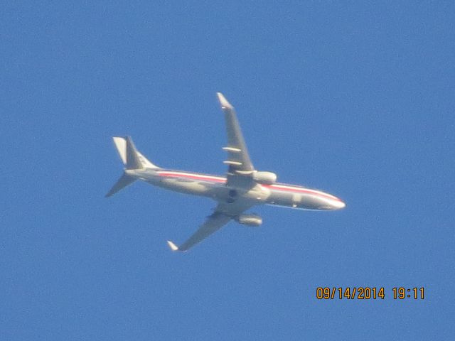 Boeing 737-800 (N907NN) - American Airlines flight 1611 from ORD to Tulsa over Baxter Springs Kansas (78KS) at 26,000 feet.