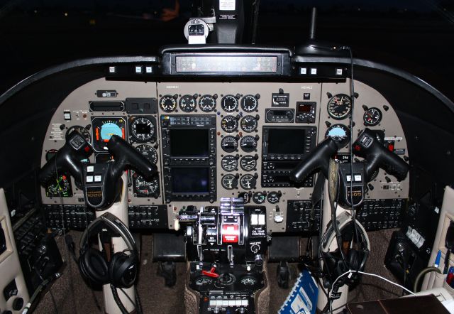 Gulfstream Aerospace Jetprop Commander (N224EZ) - Cockpit of a rare Aero Commander 695 at Reid Hillview.