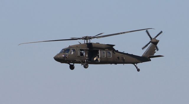 — — - A Blackhawk shooting approaches down Runway 18 at Tom Sharp Jr. Field, Huntsville Executive Airport, Meridianville, AL - September 9, 2016. 