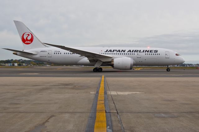 Boeing 787-8 (JA822J) - Japan Airlines -Non Stop Dreamliner service to Tokyo Narita !