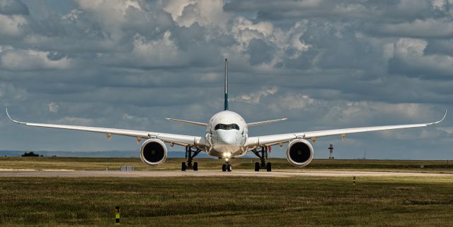 Airbus A350-900 (B-LRX) - CX216 before departure to Hong Kong on 23L at Manchester Airport.