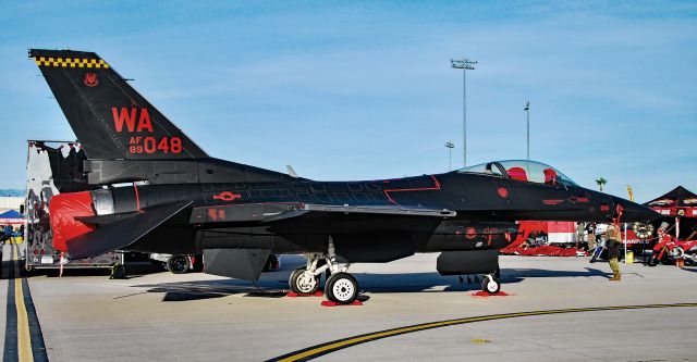 Lockheed F-16 Fighting Falcon (89-2048) - USAF General Dynamics F-16C/M Fighting Falcon AF 89-2048/WA of the 64th Aggressor Squadron - Aviation Nation 2022br /Nellis AFB (LSV / KLSV)br /USA - Nevada, November 5, 2022br /Photo: TDelCoro 