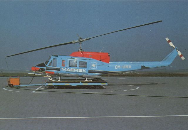 Bell VH-1 (OY-HMA) - scanned from postcard br /Maersk Air bell 212