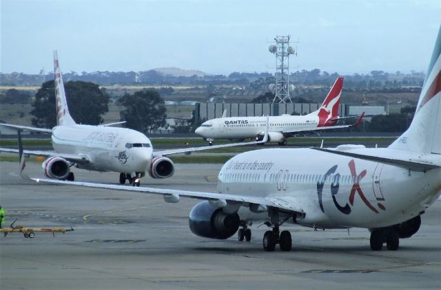 Boeing 737-800 (VH-REX) - Australia's Boeing 737-800 (Next Gen) operators taxing around at Melbourne Tullamarine Airport. Rex, Virgin Australia and Qantas. 14 August 2023.