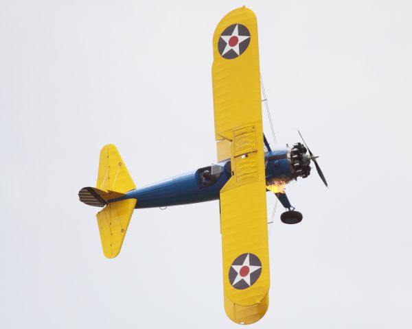 Boeing PT-17 Kaydet (N49739) - John Mohr getting the crowd excited!!