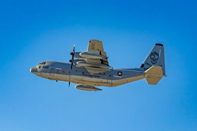 Lockheed C-130 Hercules (16-6382) - US Marines KC-130 taking off from PHX on 10/1/22. Taken with a Canon 850D and Rokinon 135mm f/2 manual focus lens.