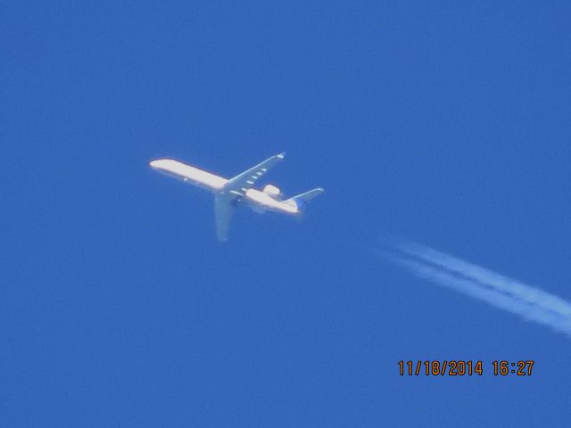 Canadair Regional Jet CRJ-700 (N172GJ) - GoJet Airlines flight 3614 from ATL to DEN over Southeastern Kansas at 34,000 feet.