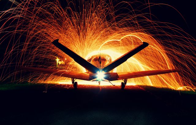 Beechcraft 35 Bonanza (N87K) - Doing some steel wool photography with my neighbors plane