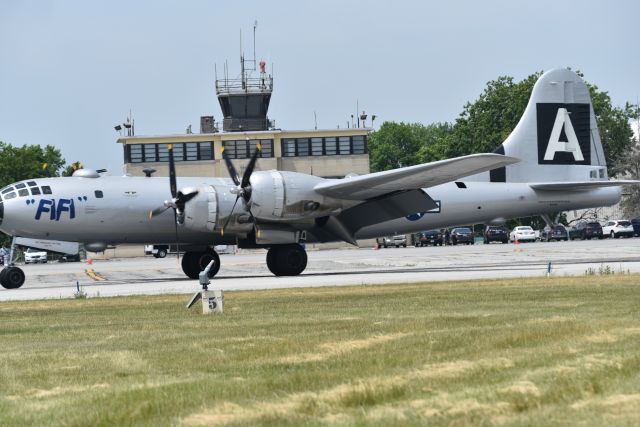 Boeing B-29 Superfortress — - B-29 Fifi taxiing in front of the tower