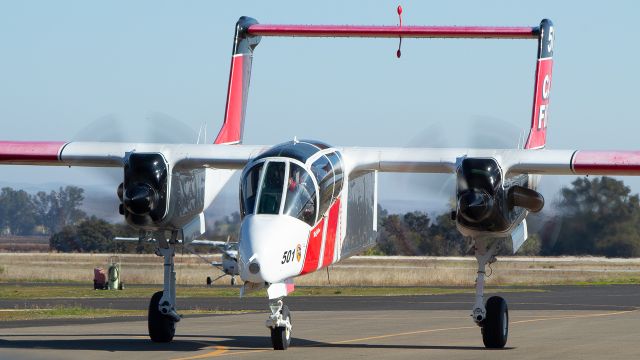 North American Rockwell OV-10 Bronco (N407DF) - Air Attack 501, now filling the role of AA340, who is currently off at McClellan for an early annual and soon to receive a fresh coat of paint in Arizona.