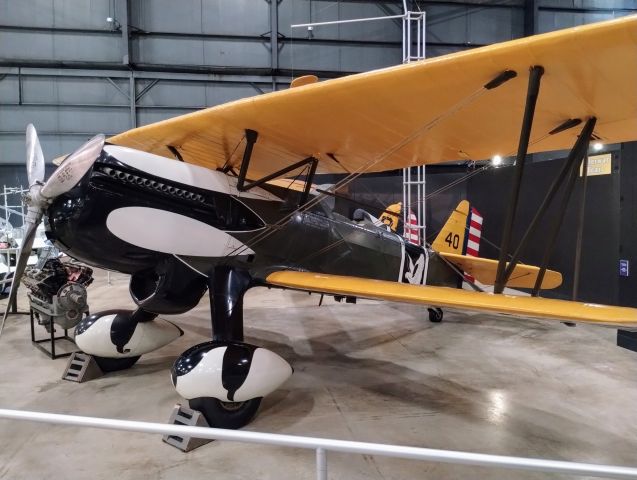 — — - Curtiss P-6E Hawk on display at the USAF Museum, Dayton, Ohio.