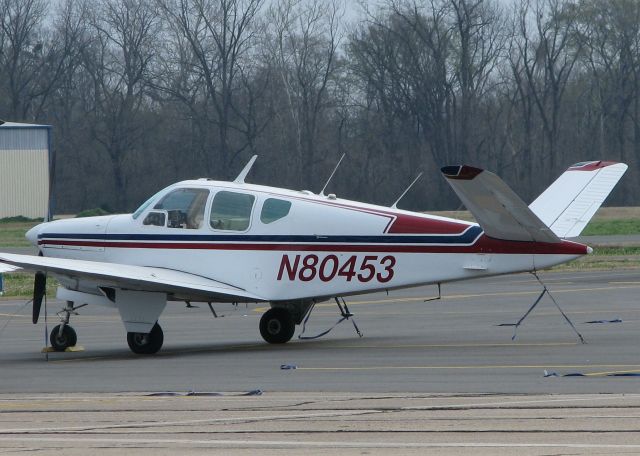 Beechcraft 35 Bonanza (N80453) - 1947 Beech 35 parked at the Shreveport Downtown airport.
