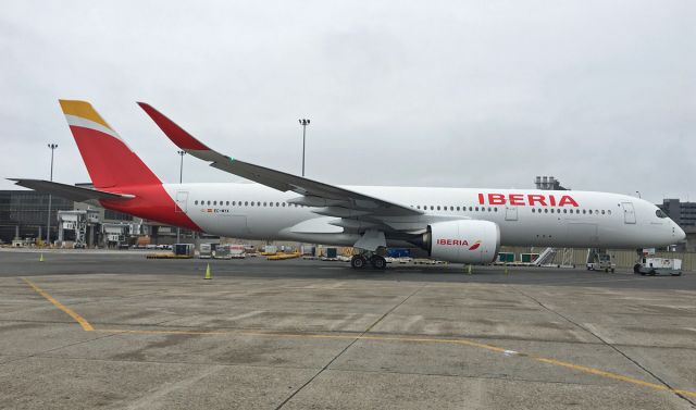 Airbus A350-900 (EC-MYX) - 1st Iberia A350-900 in the fleet.  Mechanical diversion to Logan 09/12/18