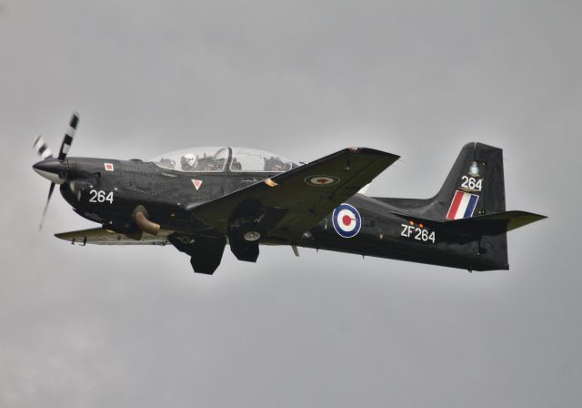 — — - RAF Tucano performing its final display at RIAT 