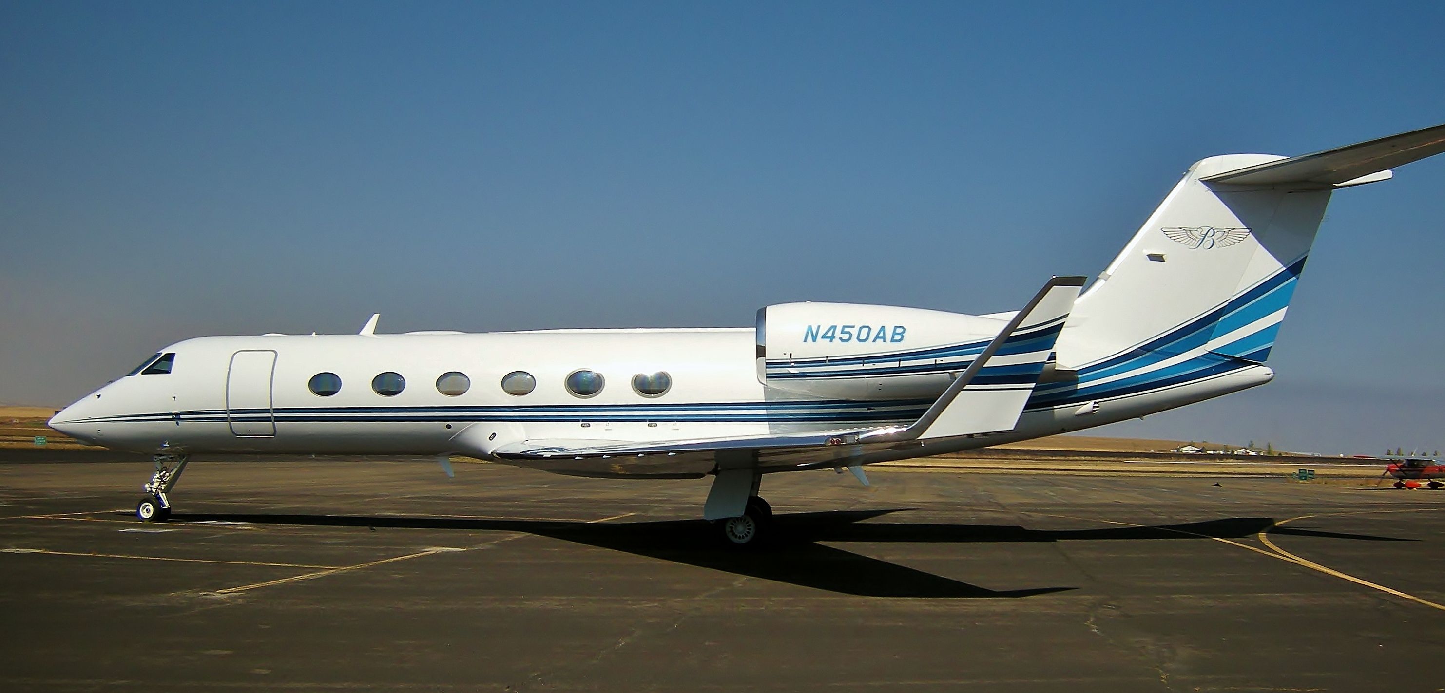 Gulfstream Aerospace Gulfstream IV (N450AB) - Sept. 25, 2014.  Grangeville, Idaho.