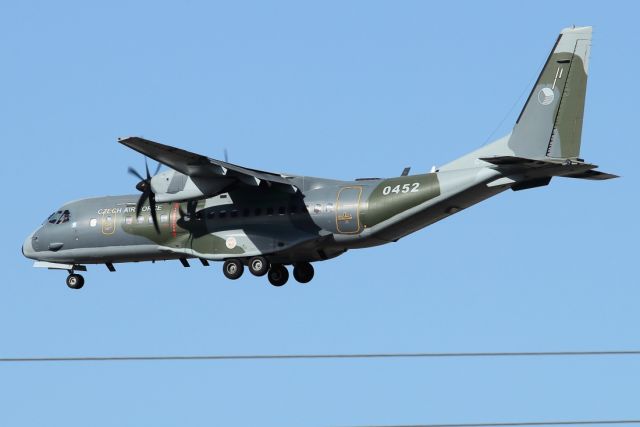 Casa C-295 Persuader (0452) - 10/11/2023:br /Czech AF Casa on final to rwy21. No flight info. on FR24.