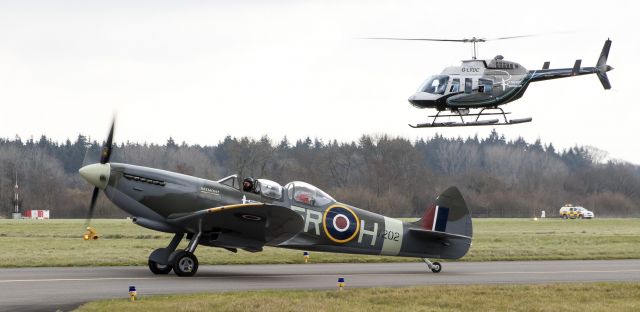 SUPERMARINE Spitfire (PNR202) - These 4 images of Spitfire RV202 operated by Flying with Spitfires.com especially historic as they were taken at Southampton Airport UK on the 80th Anniversary of the first flight of the Supermarine Spitfire on 5 March 1936, the pilot was Mutt Summers. The Spit was probably the most famous fighter of WW2, and was instrumental in the winning of the Battle of Britain along with the Hawker Hurricane in early summer 1940.