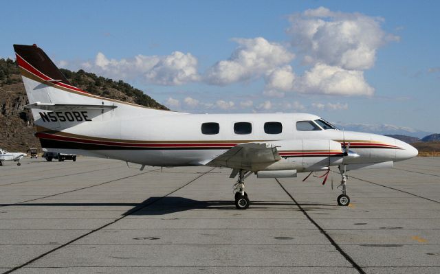 Swearingen Merlin 3 (N550BE) - Taking a break at Mammoth Airport, Ca.  10-25-05