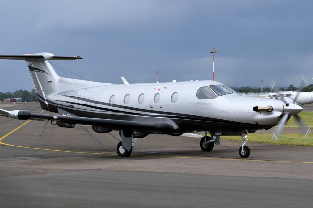 Pilatus PC-12 (VH-JKU) - A 2008 PC-12/47E arriving in Sydney/Bankstown on a very grey dull rainy evening after a direct flight from Adelaide.