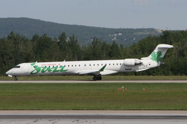 Canadair Regional Jet CRJ-900 (C-FKJZ) - July 11, 2010 - on take off roll from Quebec City