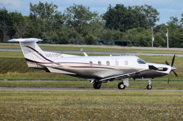 Pilatus PC-12 (N811PC) - Privately-owned 2007 Pilatus PC-12 departing the FBO Ramp at the Buffalo Niagara International Airport (KBUF/BUF)