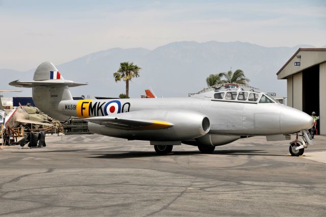 GLOSTER Meteor (N313Q) - Planes of Fame's Meteor T Mk 7 getting some time outside of the hangar. Hoping to see it fly again soon. 