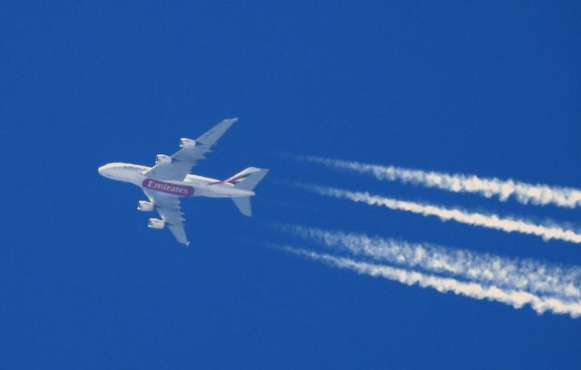 Airbus A380-800 — - Passing over Carson City on its way to Los Angeles
