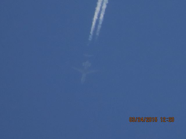 Embraer EMB-145XR (N11107) - Express Jet flight 4578 from DEN to BHM over Southeastern Kansas at 35,000 feet.