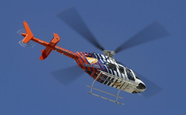 Bell 407 (N416CF) - CareFlite Bell 407GX departing Baylor Scott & White hospital in Temple, Texas