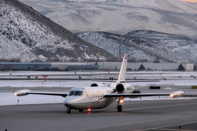 N624KM — - Taxiing along "Alpha" toward runway 16R as the sun sets over northern Nevada.