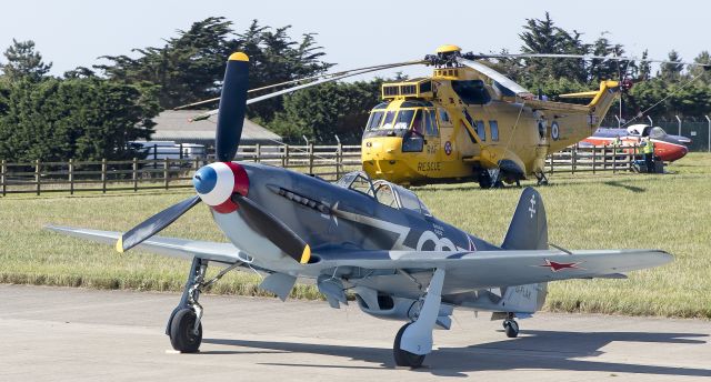 YAKOVLEV Yak-3 (D-FLAK) - At Jersey Airport, Channel Islands Sept 9, 2015, the day before 2015 Jersey Air Show a few days ago.