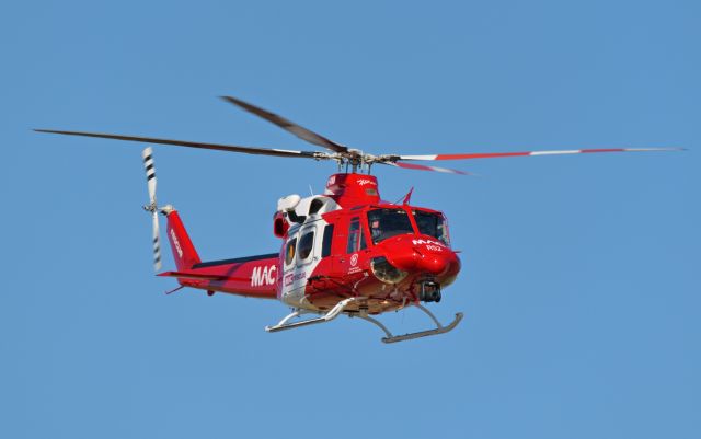 Bell 412 (VH-VAO) - Rescue 52 on approach for helipad west, Adelaide Airport