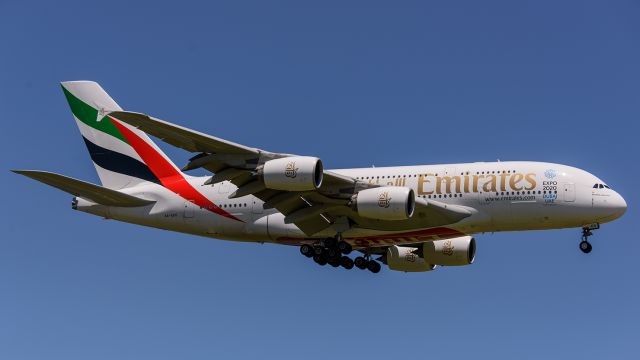 Airbus A380-800 (A6-EED) - Emirates A380 on short finals at Johannesburg International.