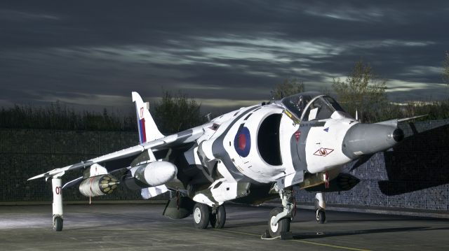 Boeing Harrier (XZ991) - Royal Air Force British Aerospace Harrier GR.3 XZ991 taken at RAF Cosford during a TimeLine Events Photo Shoot - 25th October 2017