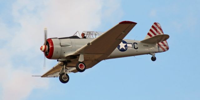 North American T-6 Texan (N3169G) - A North American AT6-F (N3169G) snapped while on a late afternoon approach.