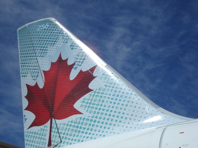 Airbus A319 (C-FYJG) - Close up of the tail of Air Canada A319 in Fort McMurray, Alberta, Canada