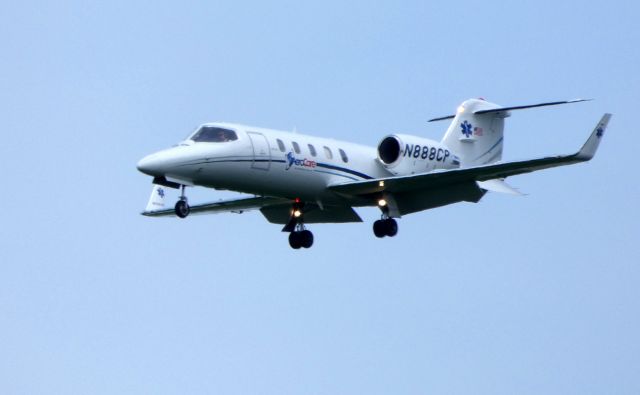 Learjet 31 (N888CP) - Shown here is a Learjet 31 Medical Transport Service a moment until it lands in the Spring of 2018.