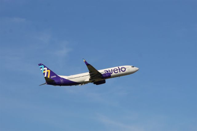 Boeing 737-800 (N808VL) - Departing Dubuque. Photo by Bridger Hawkinson