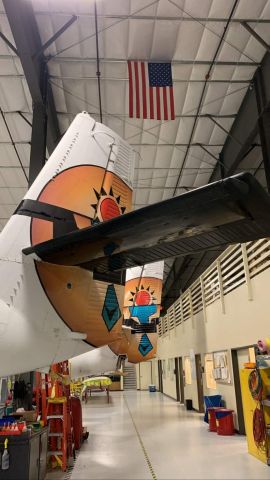 — — - Inside the hanger at Boulder City Nevada Airport