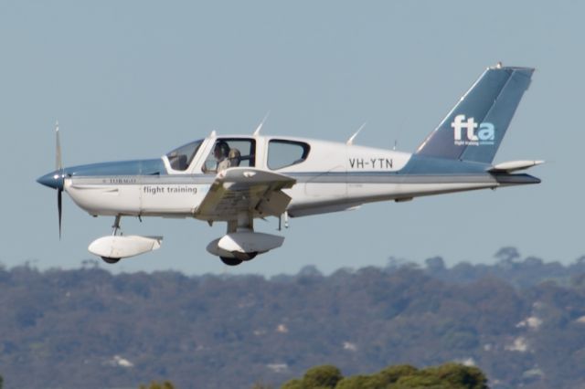 Socata Tobago (VH-YTN) - On short finals for runway 05. Tuesday 22nd July 2014.