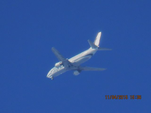 BOEING 737-400 (N703AS) - Alaska Airlines test flight 9430 out of OKC over Southeaster Kansas at 15,900 feet and 150mph.